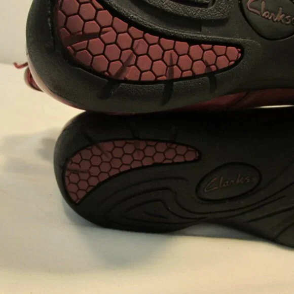 Clarks Dark Red Leather Ankle Boots - Picture 16 of 16